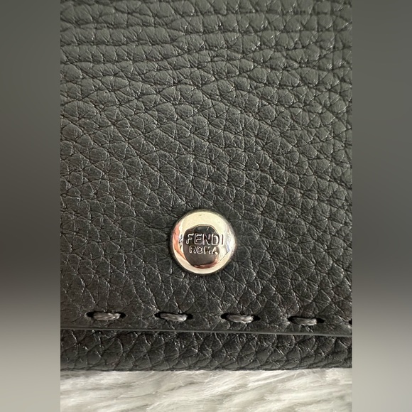 New Fendi Selleria Grey Leather Compact Wallet - Picture 3 of 16